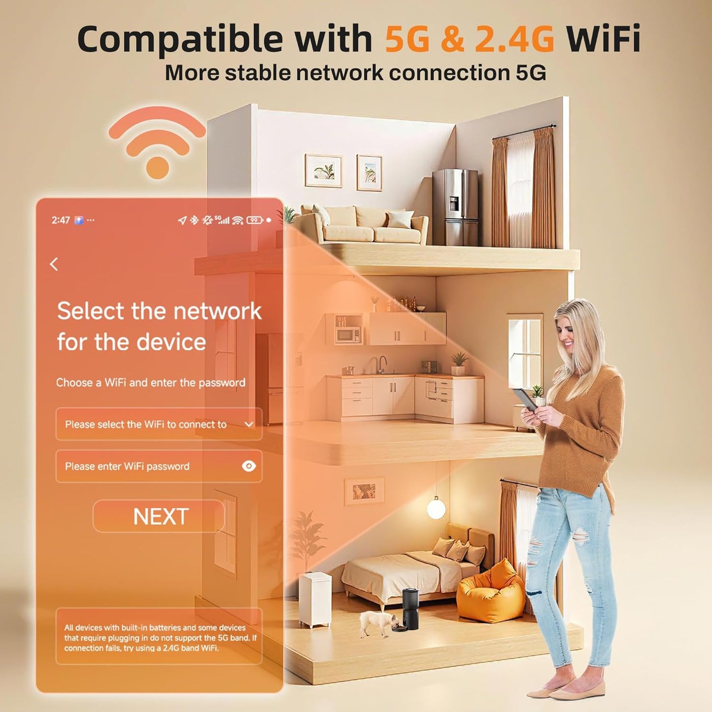 Automatic Cat Feeder with Dual Camera Gifts for Fathers Day, 5G Wifi App Control: 5L Automatic Dog Food Storage Container with 2K HD Video and Laser Pet Toy,Gift for Mom Dad Him Her Men Women