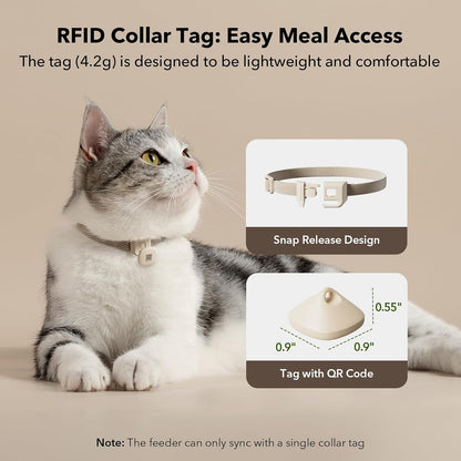 Bundle of  Upgraded RFID Automatic Cat Feeder, 2 Packs 5G Wi-Fi Automatic Pet Feeder, 3L Auto Cat Feeder App Control with Light Collar Tag +  6 Packs Pet Food Desiccant Bag