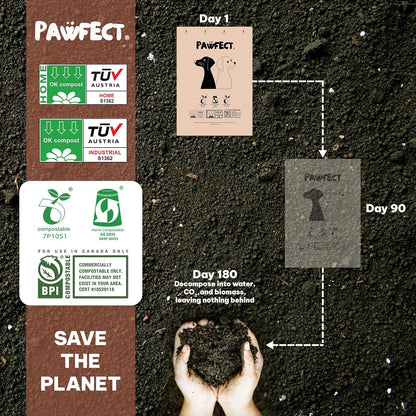 Dog Poop Bags Rolls – Biodegradable Poop Bags, Compostable Dog Waste Bags, BPI Certified Pet Waste Bags, Unscented, Large, Puppy Poo, Earth Friendly, Bolsas Para Perros Popo (480 Counts)