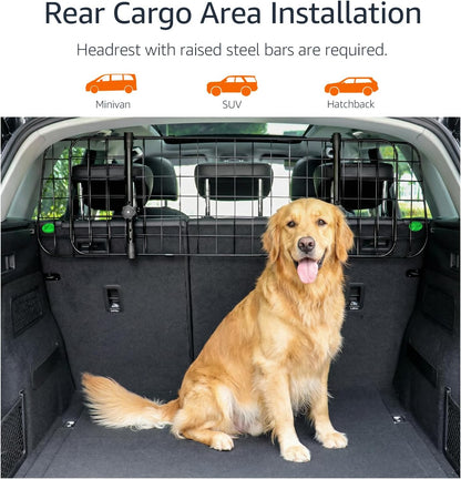 Adjustable Dog Car Barrier for Vehicles, 59.72 X 5.20 X 16.46 In, Black