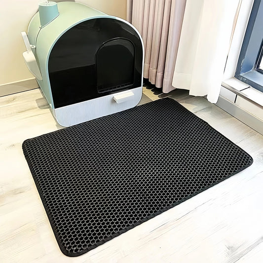 Cat Litter Mat,Double Layer Waterproof Cat Litter Box Mat