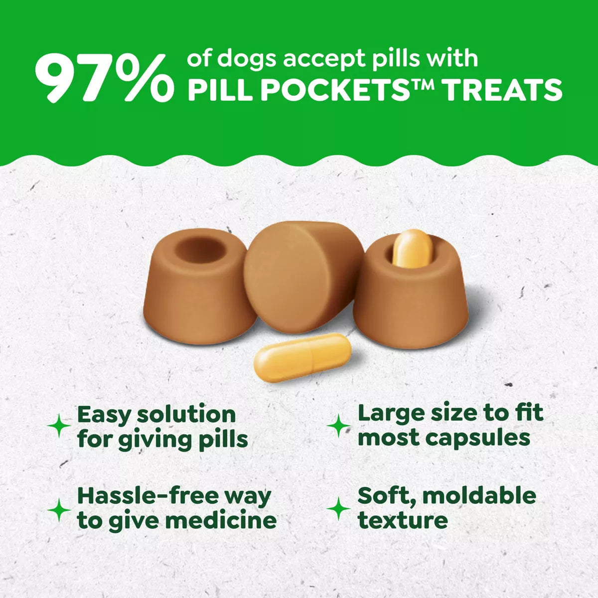 Greenies Chewy Dog Treats Pill Pockets Chicken Capsule Size