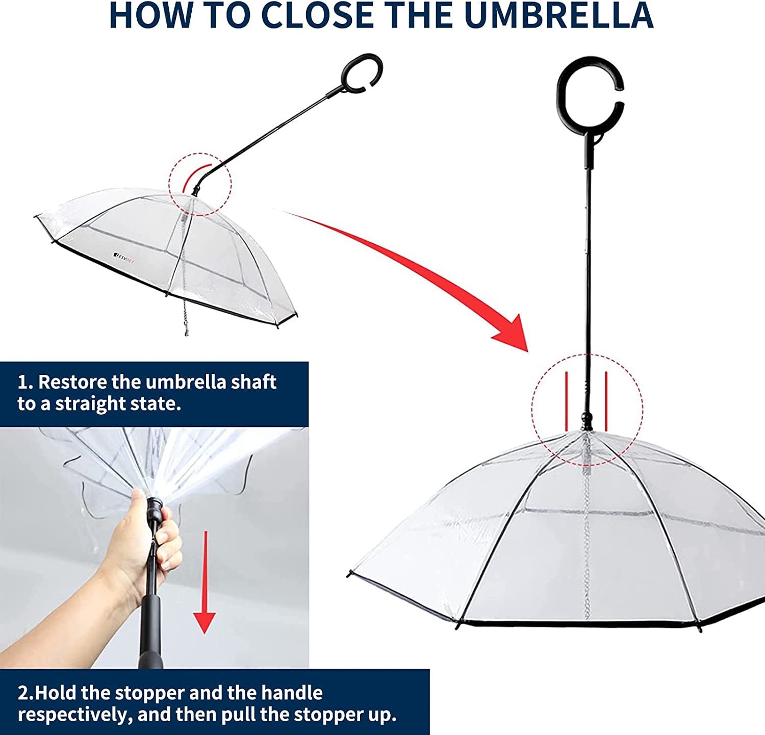 Clear Dog Umbrella for Small Breeds with Adjustable Leash - Waterproof Rain Gear for Outdoor Walks