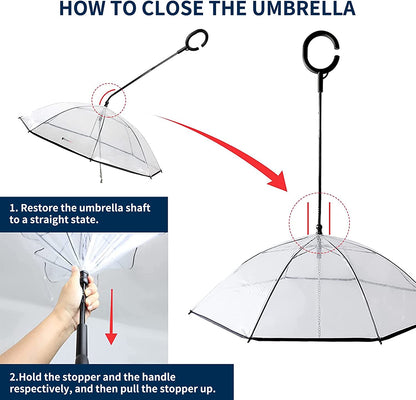 Clear Dog Umbrella for Small Breeds with Adjustable Leash - Waterproof Rain Gear for Outdoor Walks