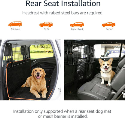 Adjustable Dog Car Barrier for Vehicles, 59.72 X 5.20 X 16.46 In, Black