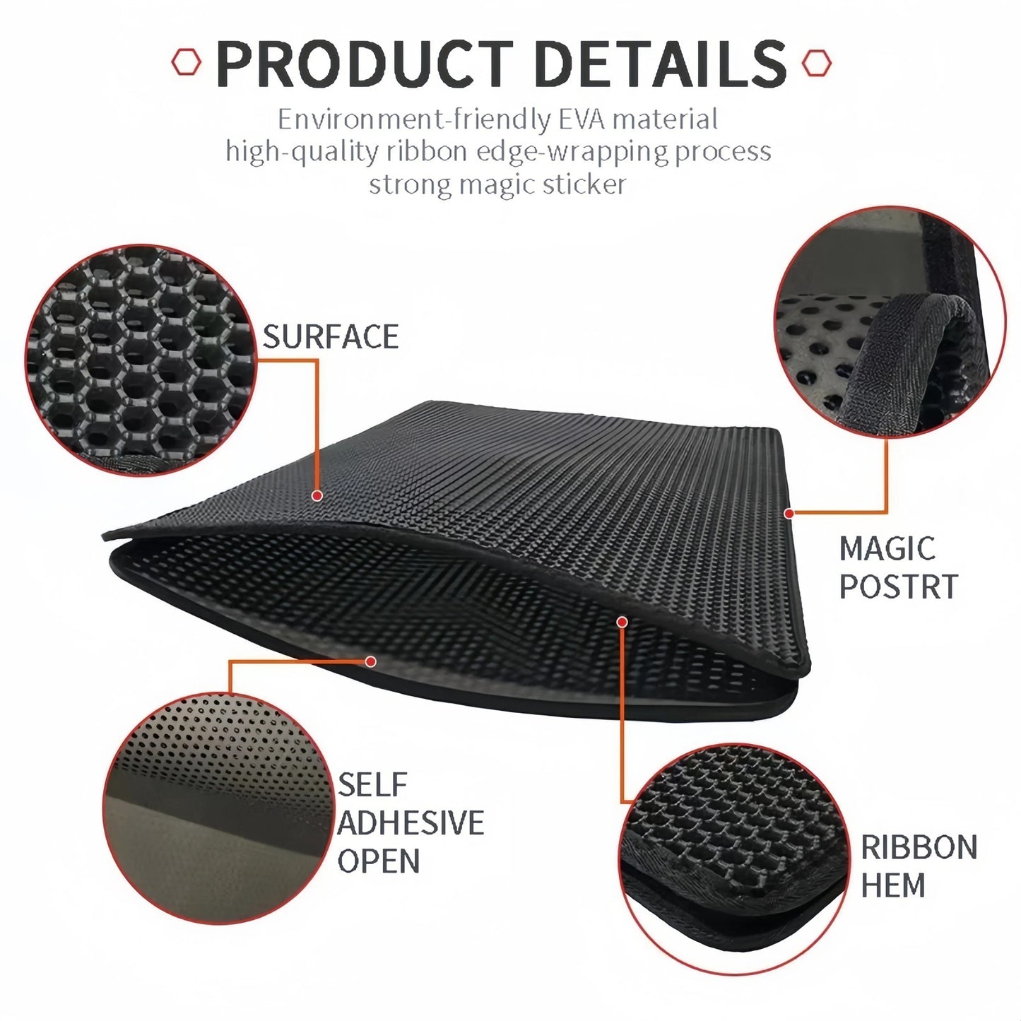 Cat Litter Mat,Double Layer Waterproof Cat Litter Box Mat