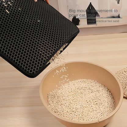 Cat Litter Mat,Double Layer Waterproof Cat Litter Box Mat