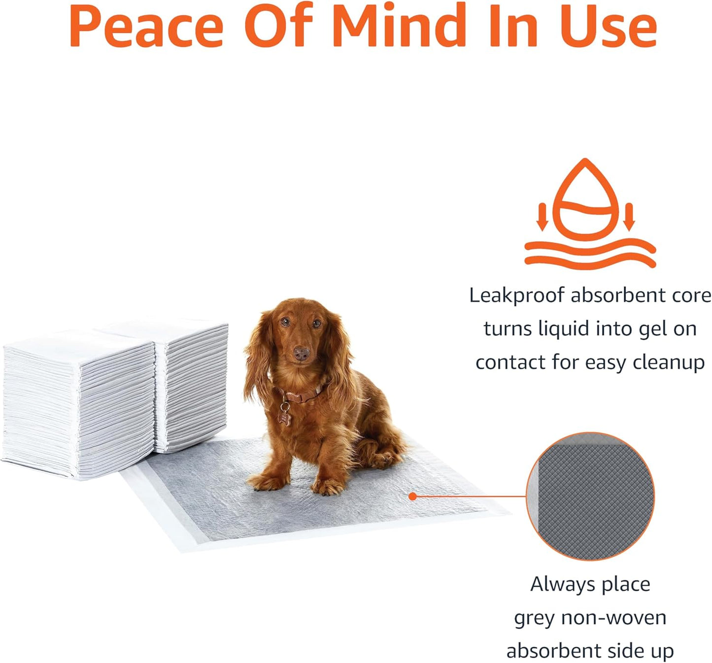 Carbon Odor Control Dog and Puppy Pee Pads, 5-Layer Leak-Proof Super Absorbent, Quick-Dry Surface for Potty Training, Regular Size 22"X22", Gray, 80 Count