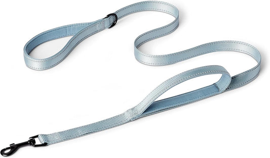 Reflective Dog Leash with Dual-Padded Handles and D Ring, 6Ft