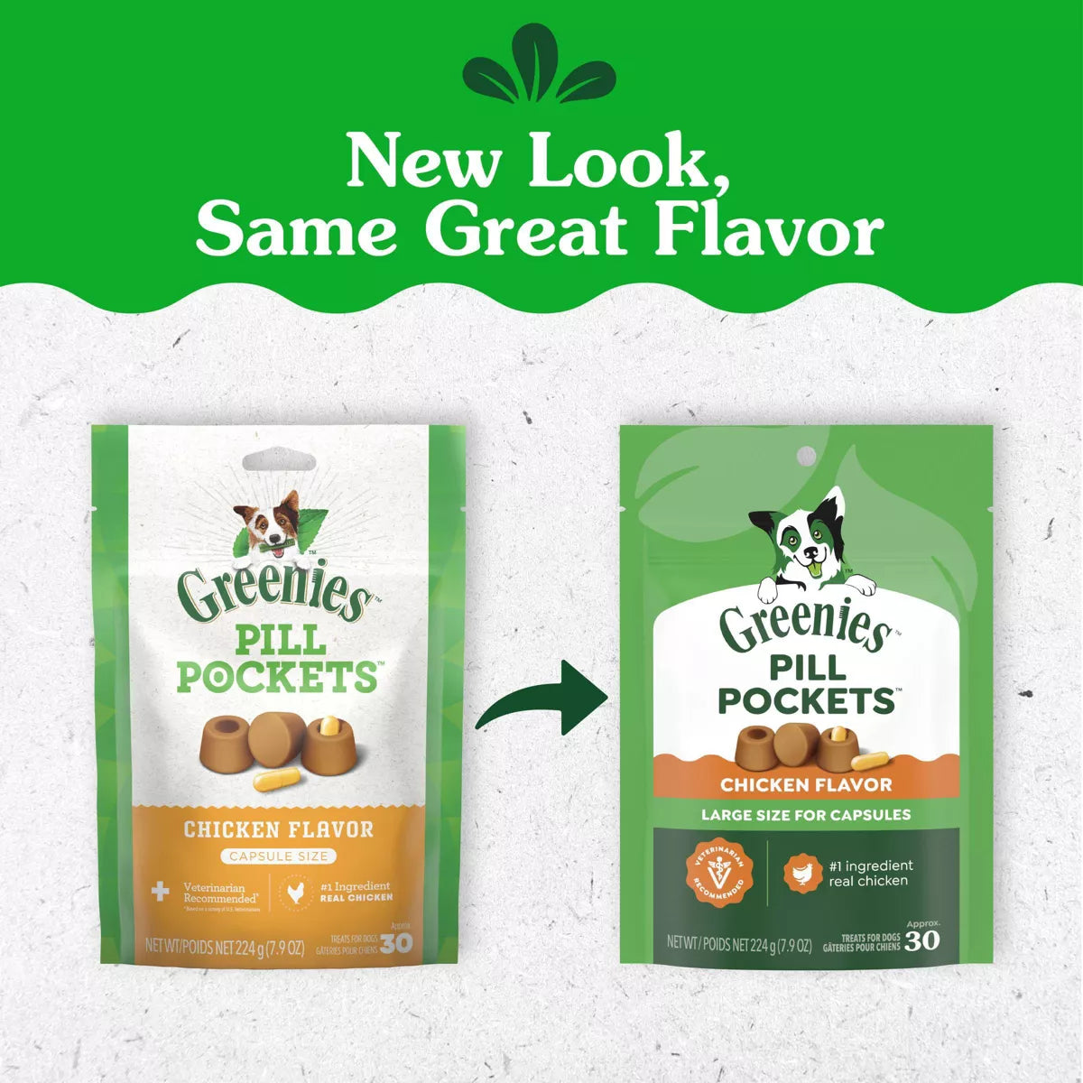 Greenies Chewy Dog Treats Pill Pockets Chicken Capsule Size