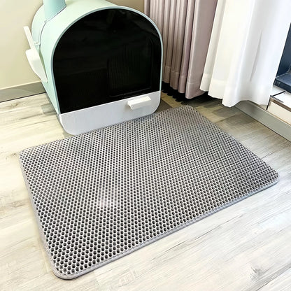 Cat Litter Mat,Double Layer Waterproof Cat Litter Box Mat