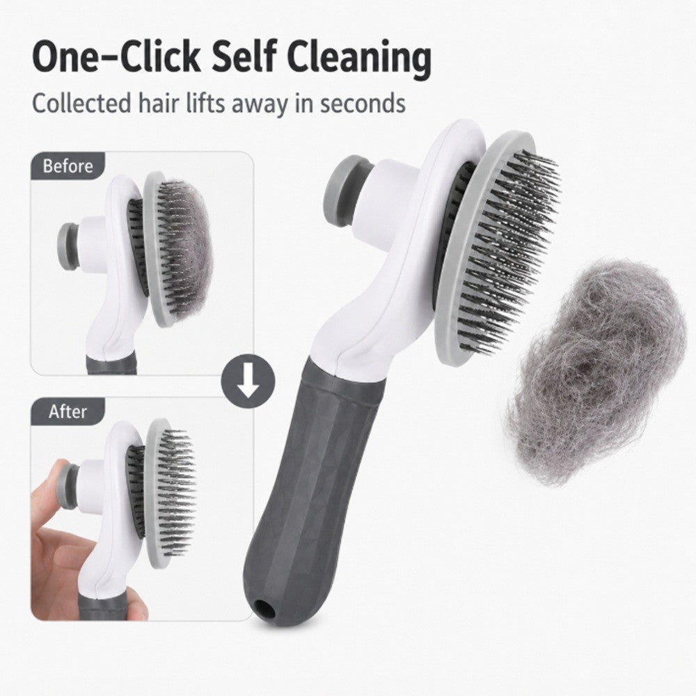 Self-Cleaning Pet Hair Remover Brush and Deshedding Grooming Comb for Dogs and Cats
