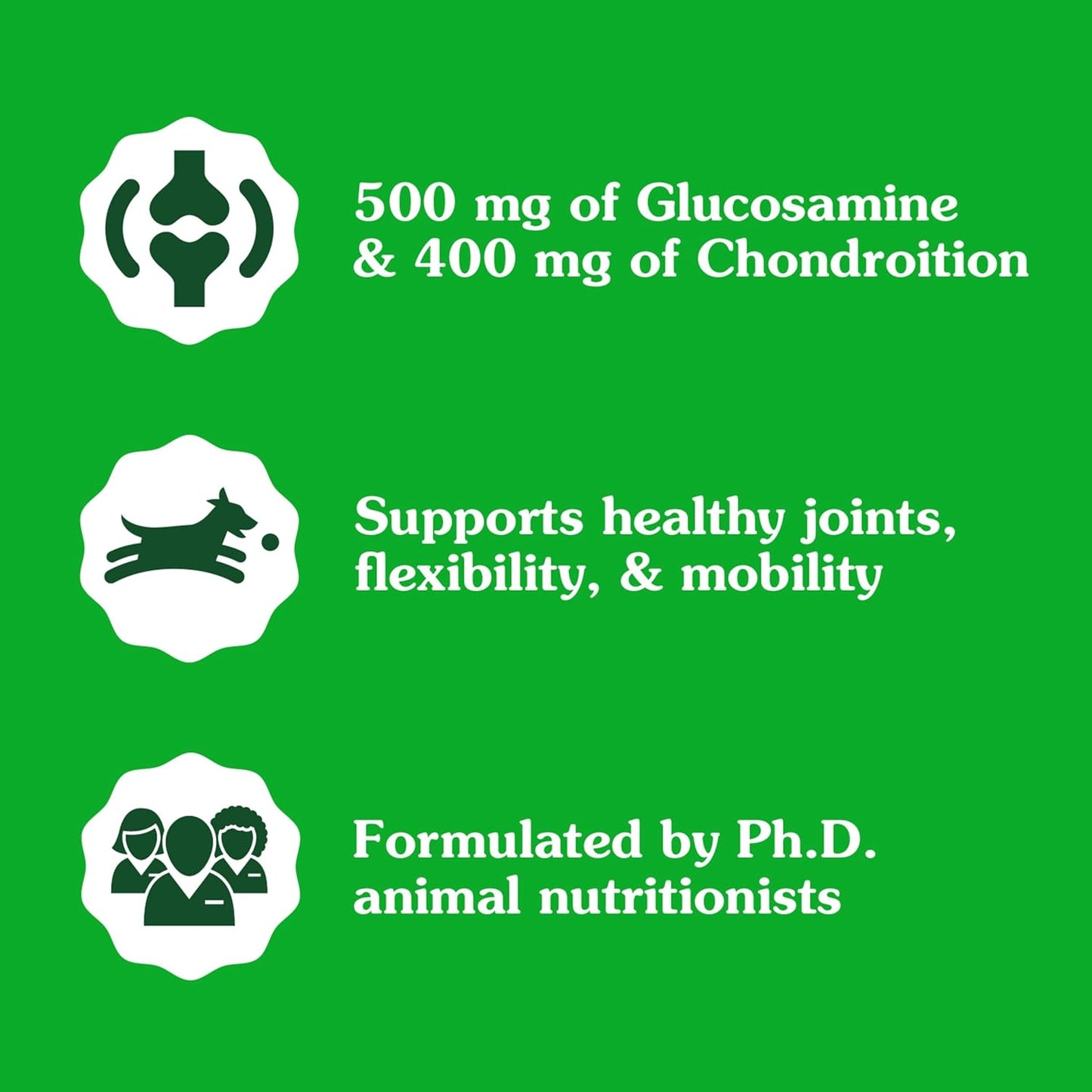 Greenies Supplements Hip and Joint Supplements for Dogs, with Chondroitin & Glucosamine for Dogs, Chicken Flavor, 6.08 Oz. Pouch, 30 Count