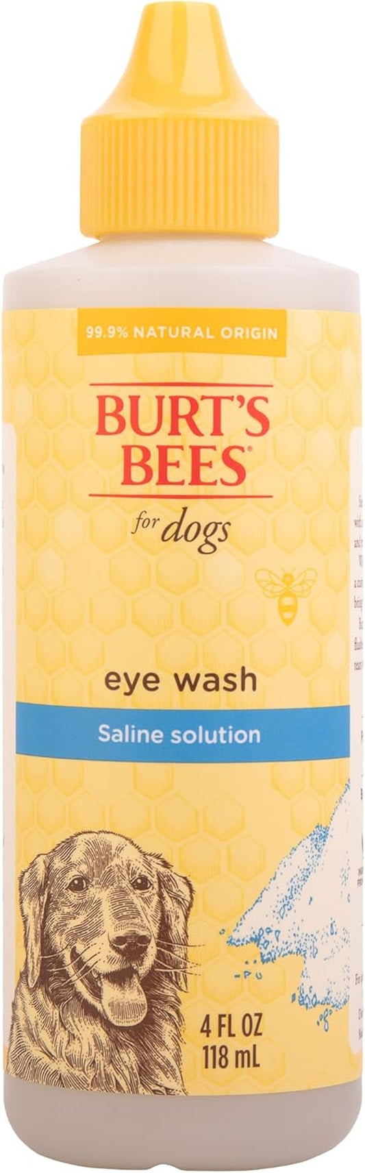 Dog Eye Wash with Saline Solution, Gentle Eye Cleaner for Dogs and Puppies, Tear Stain and Debris Rinse for Sensitive Eyes, Natural Origin Formula, 4 Fl Oz