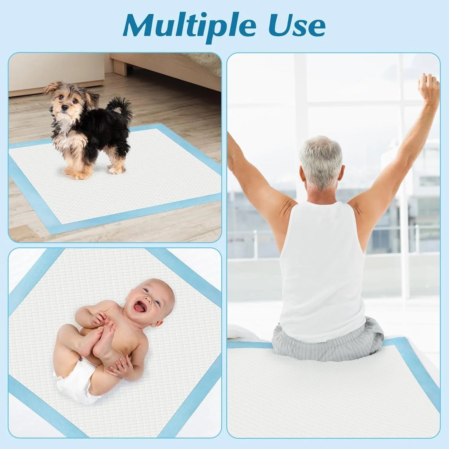 Pet Puppy Training Pads, 5-Layer Leak-Proof Pee Pads, 20 Count Disposable Dog Pee Pet Pads(17.7 X 13 Inches)