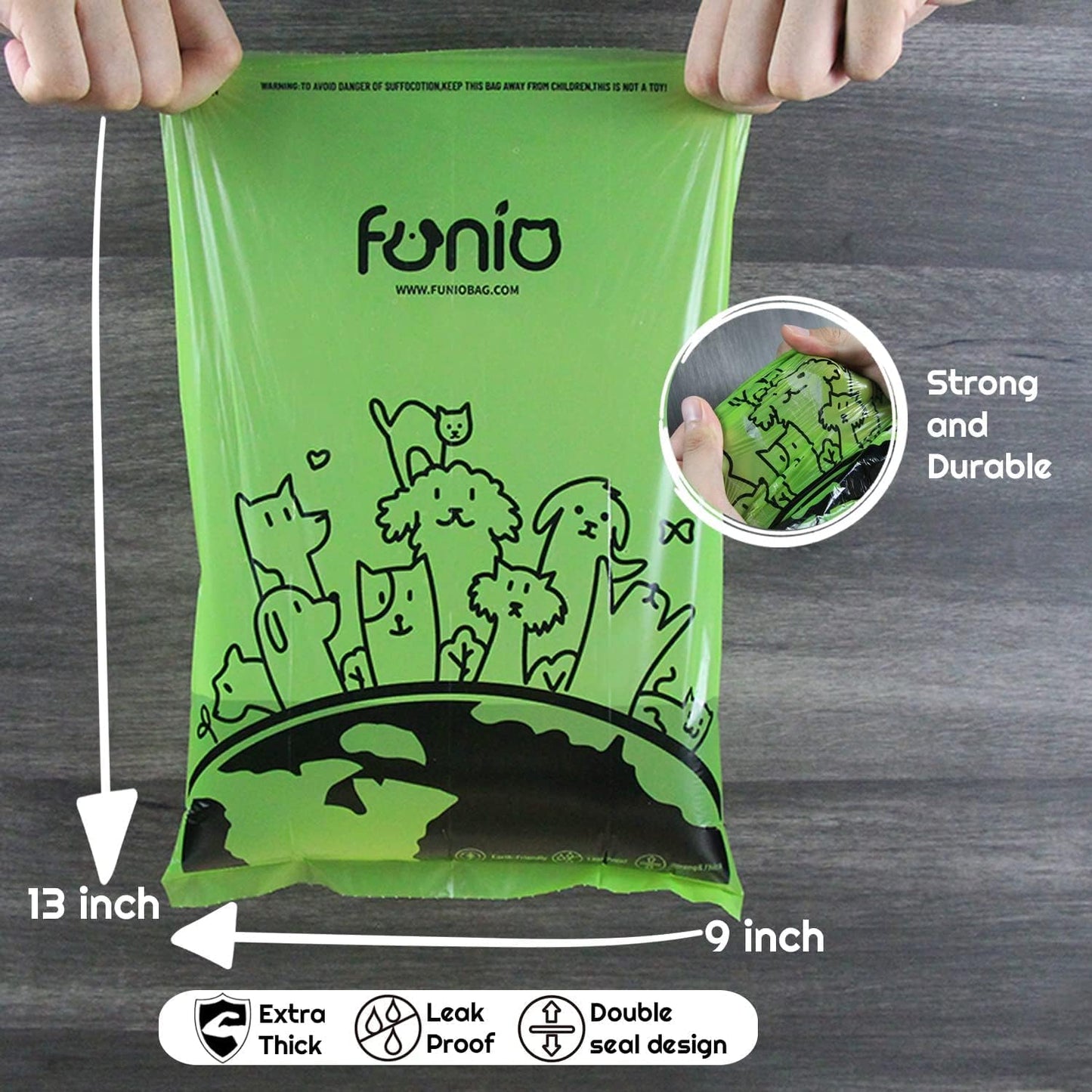 540 Counts Unscented Dog Poop Bags,Biodegradable Poop Bags Earth Friendly Dog Bags, Thick and Strong Poop Bags for Dogs