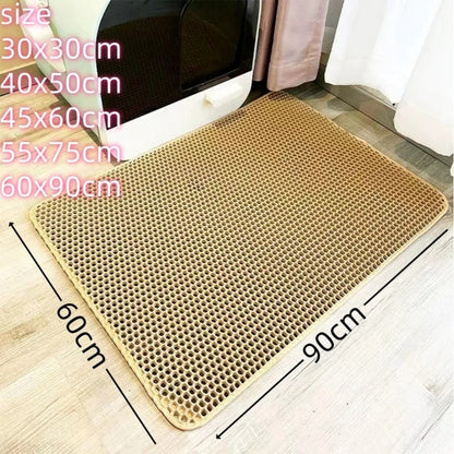 Cat Litter Mat,Double Layer Waterproof Cat Litter Box Mat