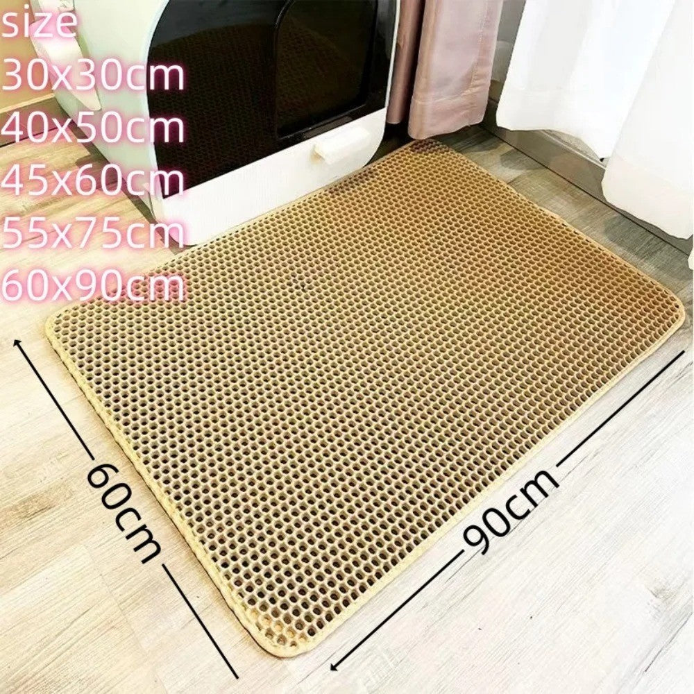 Cat Litter Mat,Double Layer Waterproof Cat Litter Box Mat