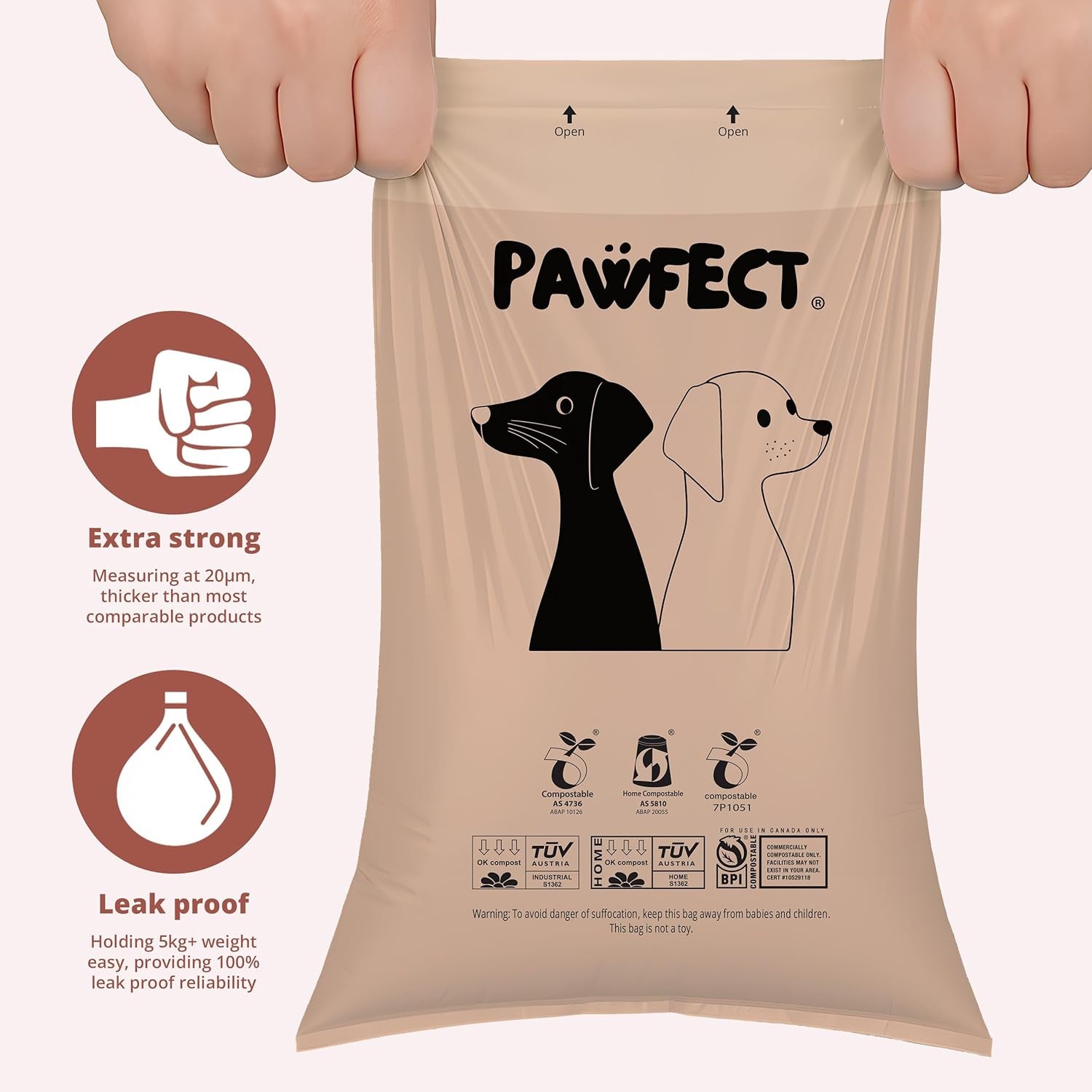 Dog Poop Bags Rolls – Biodegradable Poop Bags, Compostable Dog Waste Bags, BPI Certified Pet Waste Bags, Unscented, Large, Puppy Poo, Earth Friendly, Bolsas Para Perros Popo (240 Counts)
