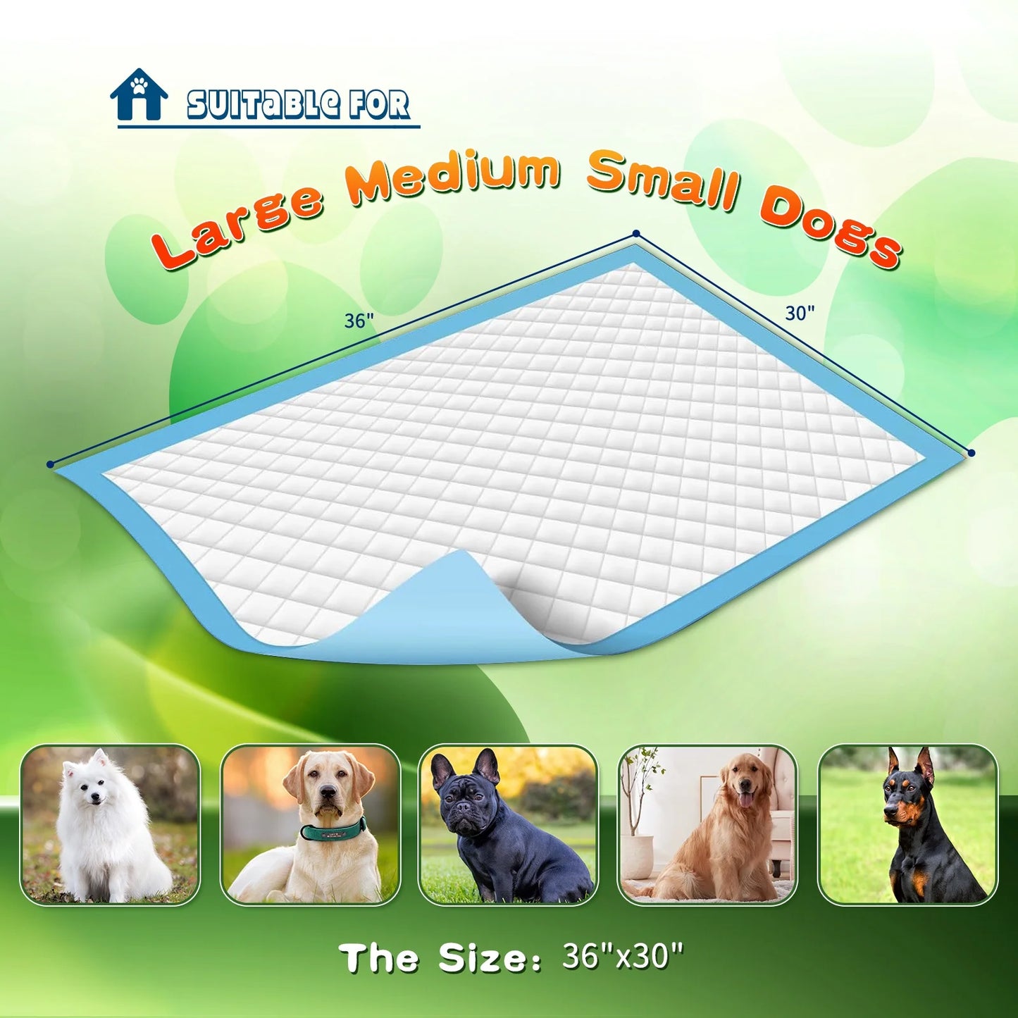Dog and Puppy Training Pads, X-Large 30X36 Inches 150 Count Dog Pee Potty 5-Layer Training Pads