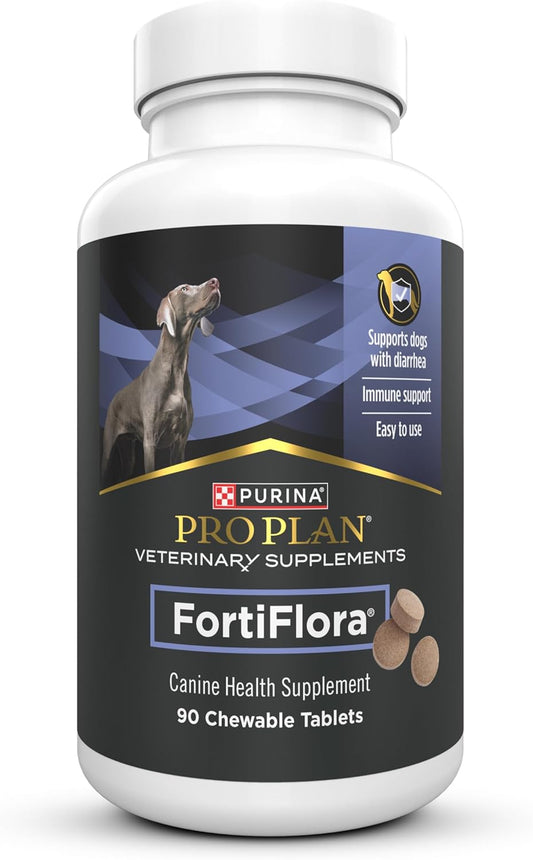 Purina Pro Plan Veterinary Supplements Fortiflora Dog Probiotics Chewable Tablets to Support Digestive and Immune Health and Occasional Diarrhea