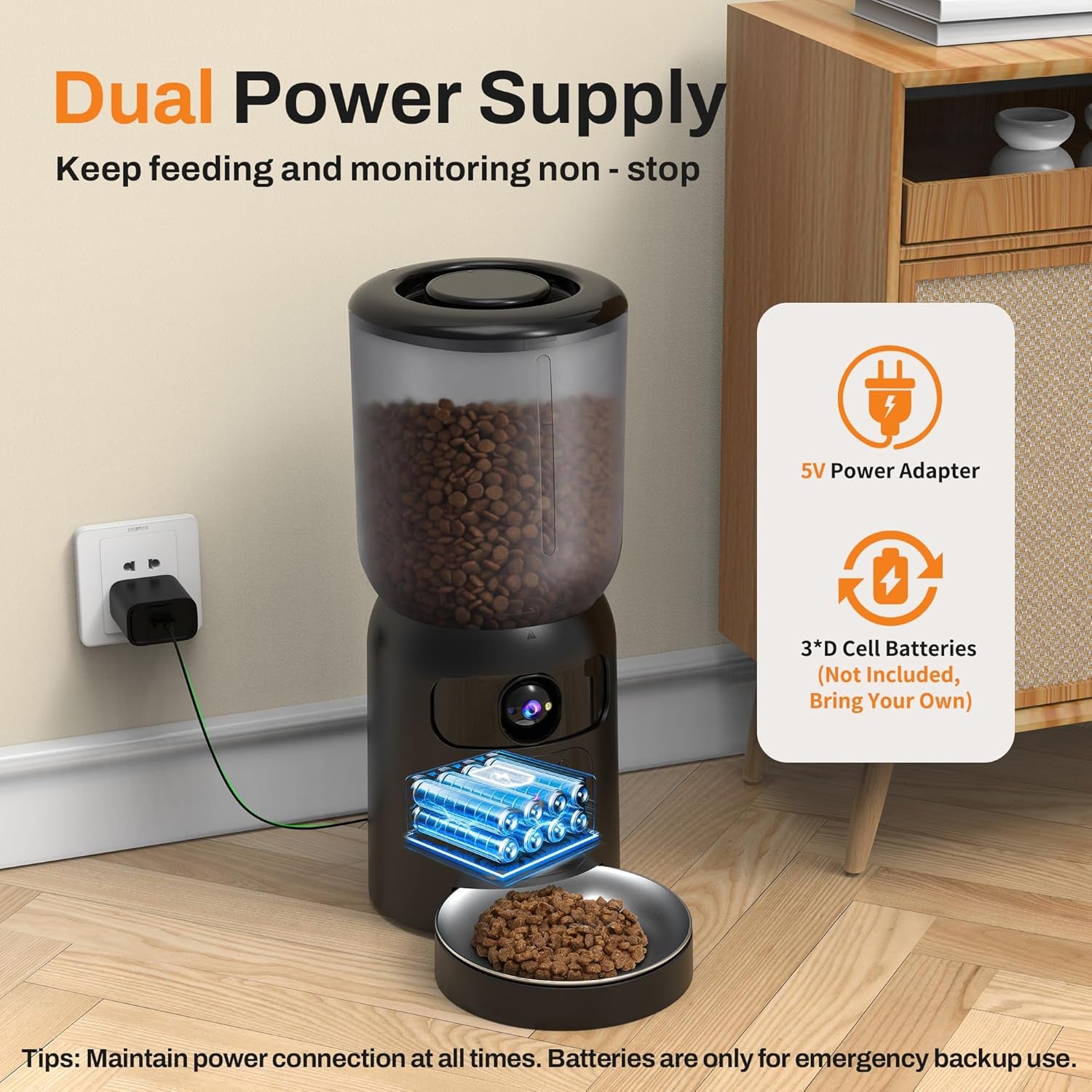 Automatic Cat Feeder with Dual Camera Gifts for Fathers Day, 5G Wifi App Control: 5L Automatic Dog Food Storage Container with 2K HD Video and Laser Pet Toy,Gift for Mom Dad Him Her Men Women