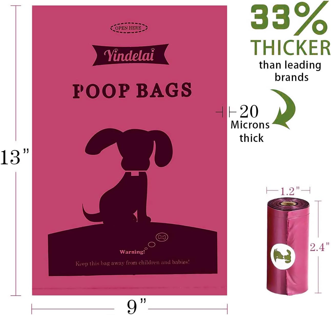 Dog Poop Bag 26 Rolls (390 Counts), Biodegradable Dog Waste Bags with 1 Free Dispenser, Eco-Friendly Leak Proof Pet Waste Disposal Refill Bags (Scented)