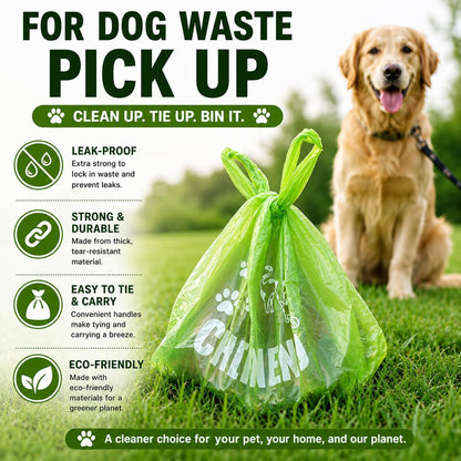 Cat Litter Waste Bags (500 Ct., Green) Bulk Dog Poop Bags with Easy Tie Handles Recycled Earth-Friendly Lavender Scented Cat Litter Poop Diaper Bag Disposable Sanitary Pad Waste Bags (500 Bags)