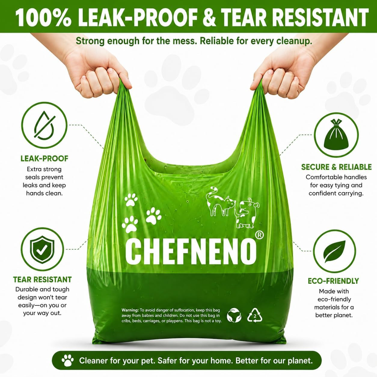 Cat Litter Waste Bags (500 Ct., Green) Bulk Dog Poop Bags with Easy Tie Handles Recycled Earth-Friendly Lavender Scented Cat Litter Poop Diaper Bag Disposable Sanitary Pad Waste Bags (500 Bags)