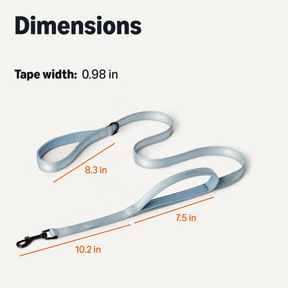 Reflective Dog Leash with Dual-Padded Handles and D Ring, 6Ft