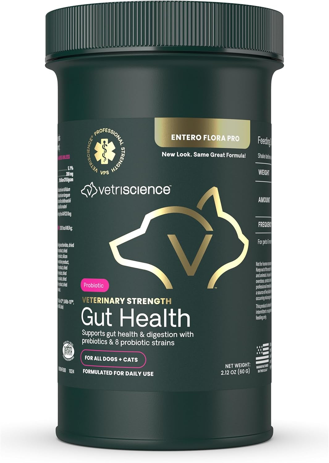 Veterinary Strength Gut Health Powder - Gut Health Supplement for Pets - Immunity Support - Pet-Friendly Probiotic Powder - Tasteless & Odorless - 60 Servings