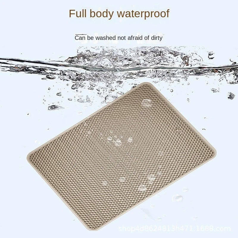Cat Litter Mat,Double Layer Waterproof Cat Litter Box Mat