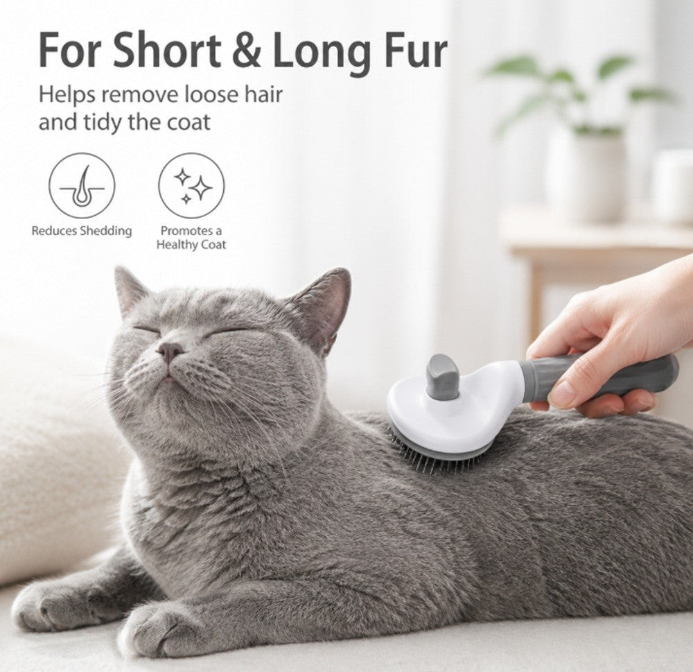 Self-Cleaning Pet Hair Remover Brush and Deshedding Grooming Comb for Dogs and Cats